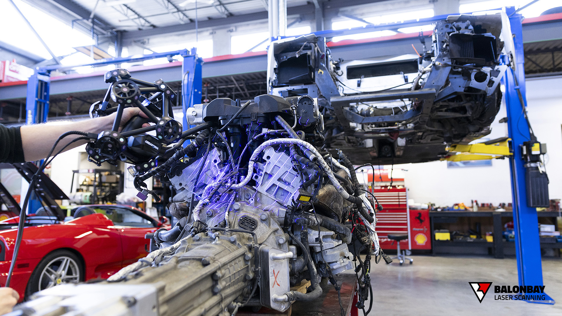 3D Laser Scanning Lamborghini Aventador LP700-4 V12 Engine Transmission