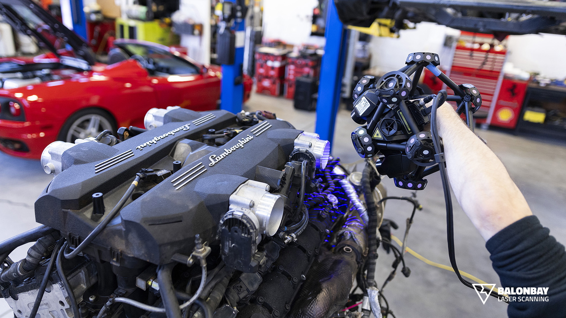 3D Laser Scanning Lamborghini Aventador LP700-4 V12 Engine Transmission